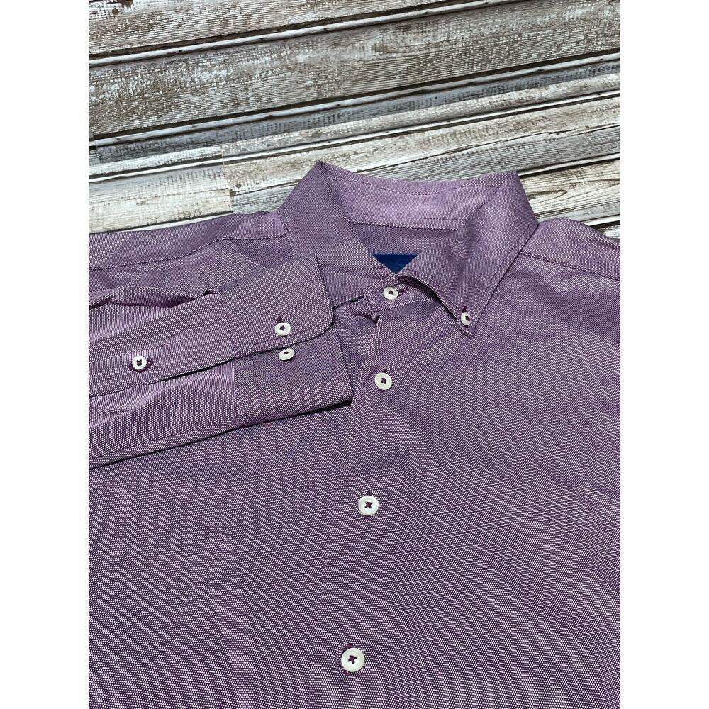 David Donahue Men’s Dress Shirts EUC Purple Size 17 L/XL‎